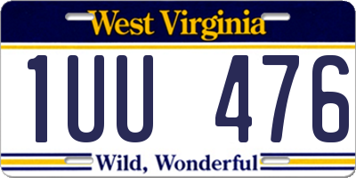 WV license plate 1UU476