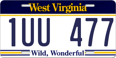 WV license plate 1UU477