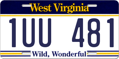 WV license plate 1UU481