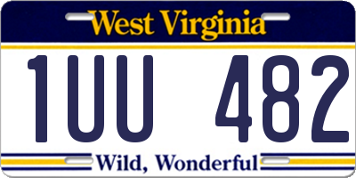 WV license plate 1UU482