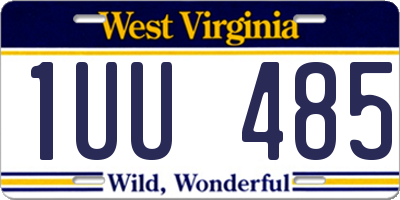 WV license plate 1UU485