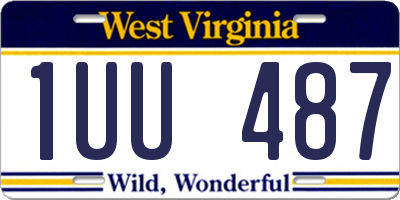 WV license plate 1UU487