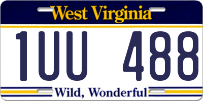 WV license plate 1UU488