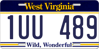 WV license plate 1UU489