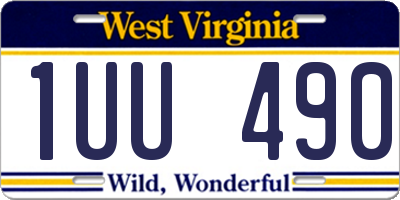 WV license plate 1UU490
