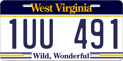 WV license plate 1UU491