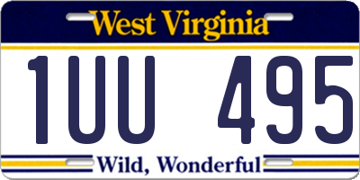 WV license plate 1UU495