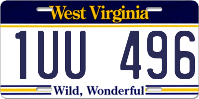 WV license plate 1UU496