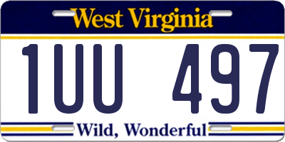 WV license plate 1UU497