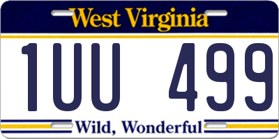 WV license plate 1UU499