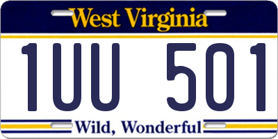 WV license plate 1UU501