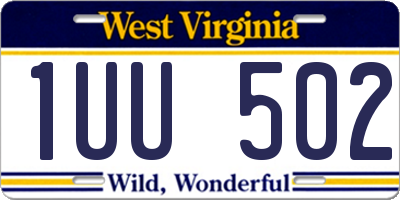 WV license plate 1UU502