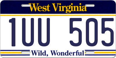 WV license plate 1UU505
