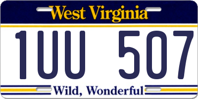 WV license plate 1UU507