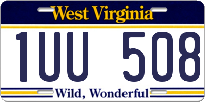 WV license plate 1UU508