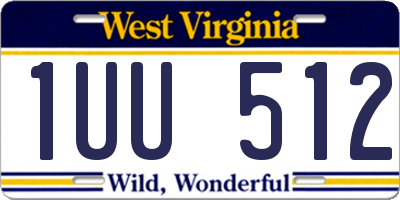 WV license plate 1UU512