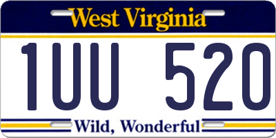 WV license plate 1UU520