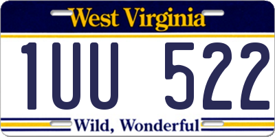 WV license plate 1UU522