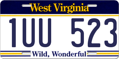 WV license plate 1UU523