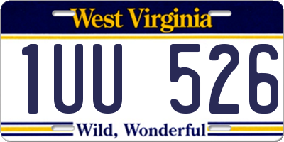 WV license plate 1UU526