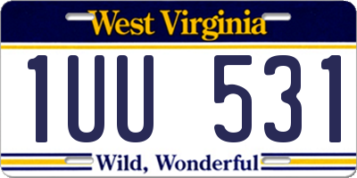WV license plate 1UU531