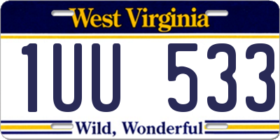 WV license plate 1UU533
