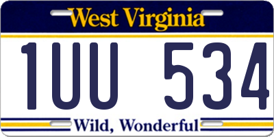 WV license plate 1UU534