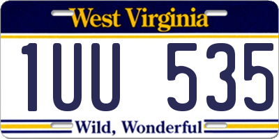 WV license plate 1UU535
