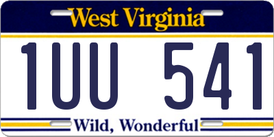 WV license plate 1UU541