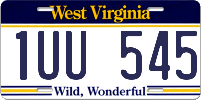 WV license plate 1UU545