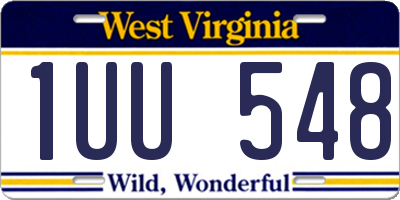 WV license plate 1UU548