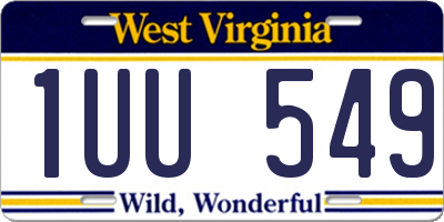 WV license plate 1UU549