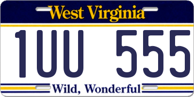 WV license plate 1UU555
