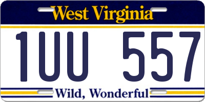 WV license plate 1UU557