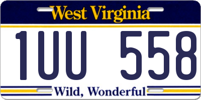 WV license plate 1UU558