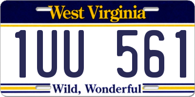 WV license plate 1UU561