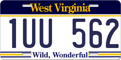 WV license plate 1UU562