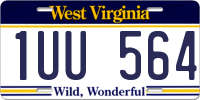 WV license plate 1UU564