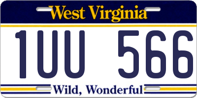 WV license plate 1UU566