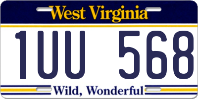 WV license plate 1UU568