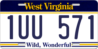 WV license plate 1UU571