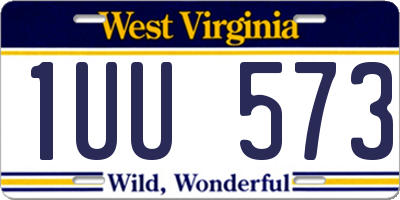 WV license plate 1UU573