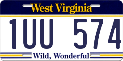 WV license plate 1UU574