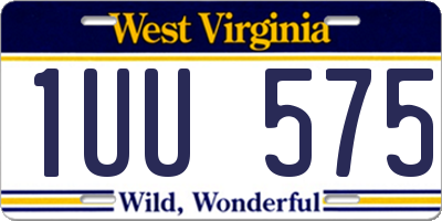 WV license plate 1UU575