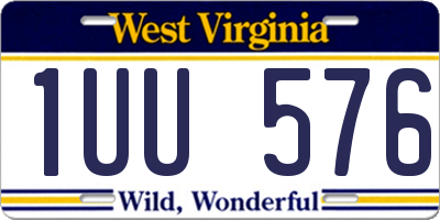 WV license plate 1UU576