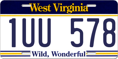 WV license plate 1UU578