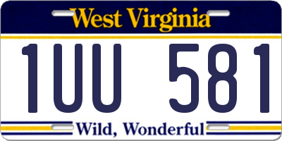 WV license plate 1UU581