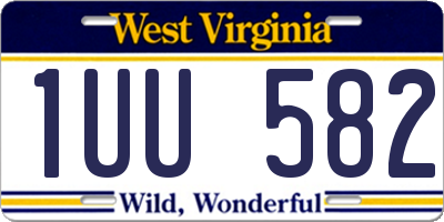 WV license plate 1UU582
