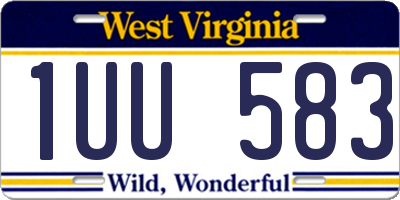 WV license plate 1UU583