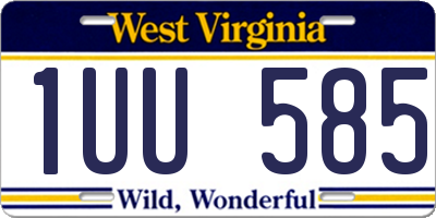 WV license plate 1UU585